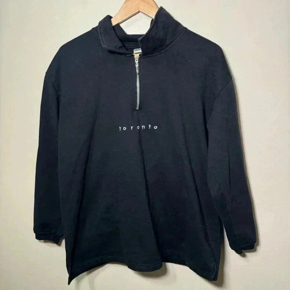 Vintage Toronto y2k streetwear 1/4 zip sweater L - Picture 4 of 7
